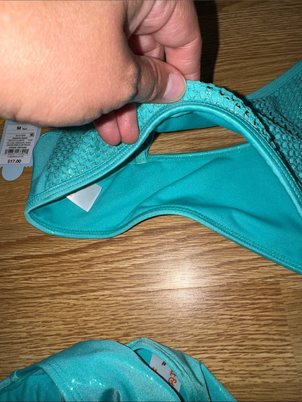 Cat & Jack Teal Shimmer Girls Two-Piece Bikini Set